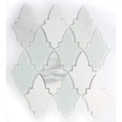 Fleur Affodill 11.18 in. x 11.89 in. Floral Polished Glass Mosaic Tile ( 0.923 sq. ft./Each) by EMSER TILE -EMSER TILE store affodill emser tile glass tile 1693582 1f 1000