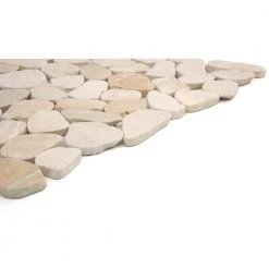 Cultura Beige Honed and Tumbled 11.81 in. x 11.81 in. x 8 mm Pebbles Mesh-Mounted Mosaic Tile (1 sq. ft.) by EMSER TILE -EMSER TILE store beige emser tile mosaic tile 1289951 4f 1000