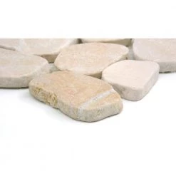 Cultura Beige Honed and Tumbled 11.81 in. x 11.81 in. x 8 mm Pebbles Mesh-Mounted Mosaic Tile (1 sq. ft.) by EMSER TILE -EMSER TILE store beige emser tile mosaic tile 1289951 c3 1000