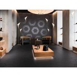 Rhythm Black 11.22 in. x 12.95 in. Matte Stone Look Porcelain Floor and Wall Tile (10.752 sq. ft./Case) by EMSER TILE -EMSER TILE store black emser tile porcelain tile 1885621 31 1000