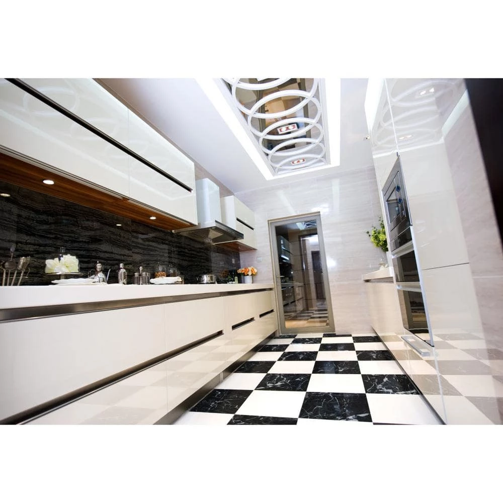 Marble Black and White Polished 12.01 in. x 12.01 in. Marble Floor and Wall Tile (1 sq. ft.) by EMSER TILE 4 Marble Black and White Polished 12.01 in. x 12.01 in. Marble Floor and Wall Tile (1 sq. ft.) by EMSER TILE - Image 2