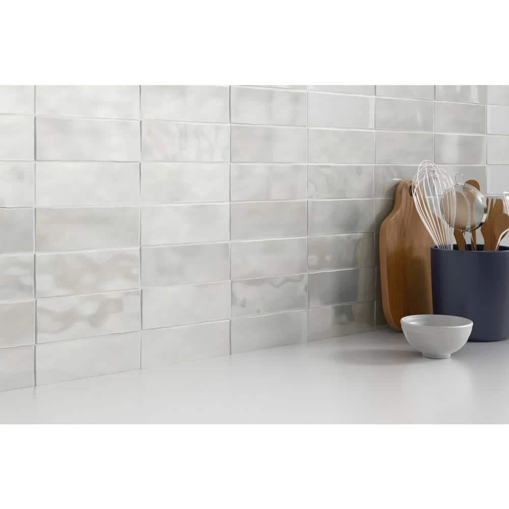 Passion Blanco 2.56 in. x 7.87 in. Glossy Porcelain Brick Look Wall Tile (3.78 sq. ft./Case) by EMSER TILE 8 Passion Blanco 2.56 in. x 7.87 in. Glossy Porcelain Brick Look Wall Tile (3.78 sq. ft./Case) by EMSER TILE - Image 6