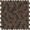 Confetti II Bronze 11.81 in. x 11.81 in. Honeycomb Glossy & matte blend Glass Mosaic Tile (0.982 sq. ft./Each) by EMSER TILE