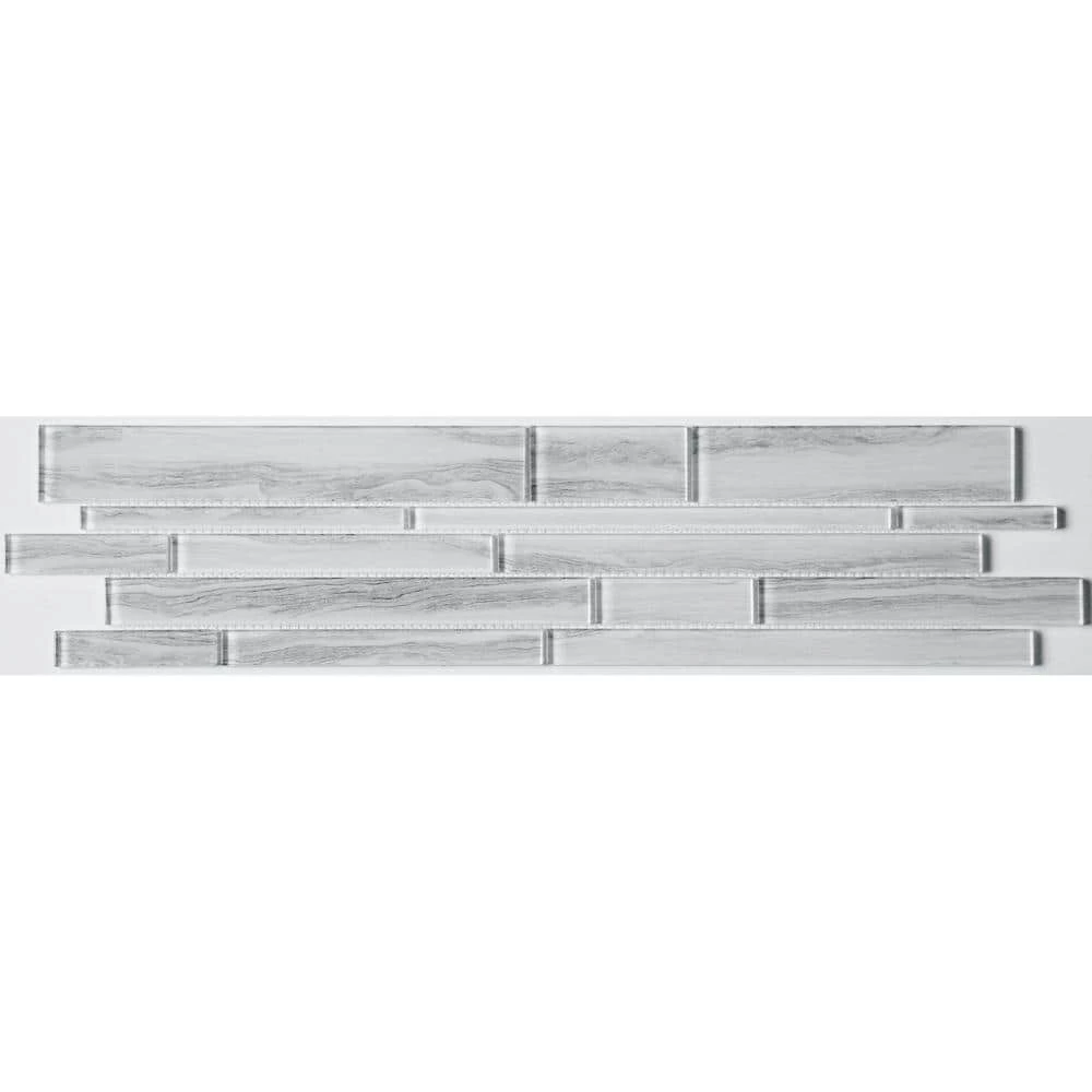 Zen Calm 5.91 in. x 23.54 in. x 6mm Glass Mesh-Mounted Mosaic Tile (0.97 sq. ft.) by EMSER TILE 3 Zen Calm 5.91 in. x 23.54 in. x 6mm Glass Mesh-Mounted Mosaic Tile (0.97 sq. ft.) by EMSER TILE