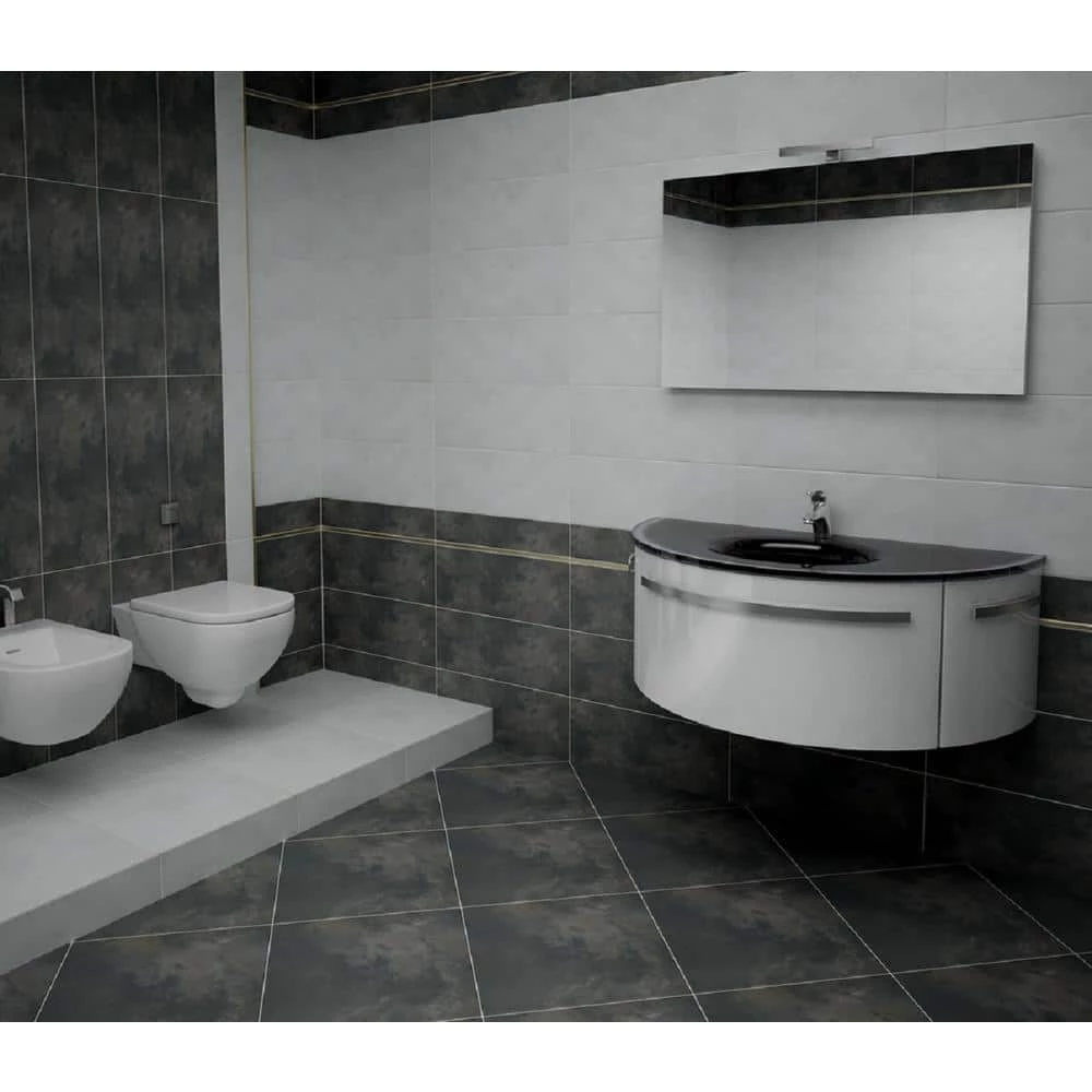 Cosmopolitan Charcoal 23.62 in. x 23.62 in. Matte Porcelain Floor and Wall Tile (11.625 sq. ft. /case 3 pieces per case) by EMSER TILE 4 Cosmopolitan Charcoal 23.62 in. x 23.62 in. Matte Porcelain Floor and Wall Tile (11.625 sq. ft. /case 3 pieces per case) by EMSER TILE - Image 2