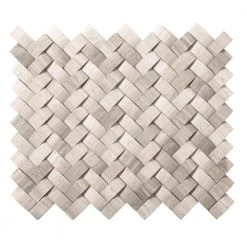 Metro Cream Twine 11 in. x 13 in. x 12 mm Limestone Mosaic Tile (1.04 sq. ft.) by EMSER TILE