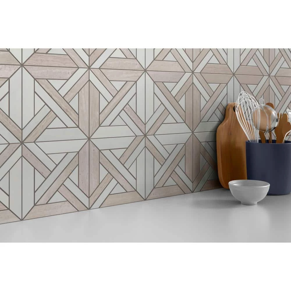 Alluro Cream 9.02 in. x 9.02 in. Basketweave Polished Marble Mosaic Tile (0.564 sq. ft./Each) by EMSER TILE 8 Alluro Cream 9.02 in. x 9.02 in. Basketweave Polished Marble Mosaic Tile (0.564 sq. ft./Each) by EMSER TILE - Image 6