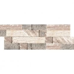 Slate Cream Gold 6 in. x 24 in. Stacked Quartzite Wall Tile by EMSER TILE