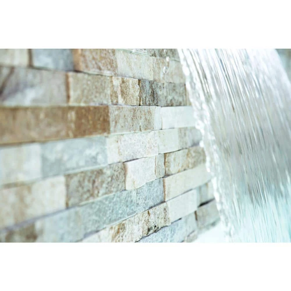 Slate Cream Gold 6 in. x 24 in. Stacked Quartzite Wall Tile by EMSER TILE 4 Slate Cream Gold 6 in. x 24 in. Stacked Quartzite Wall Tile by EMSER TILE - Image 2