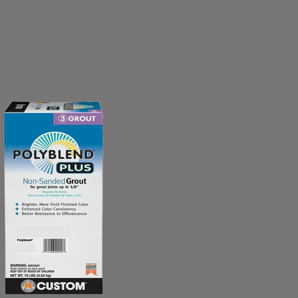 Polyblend Plus #19 Pewter 10 lb. Unsanded Grout by Custom Building Products 3 Polyblend Plus #19 Pewter 10 lb. Unsanded Grout by Custom Building Products