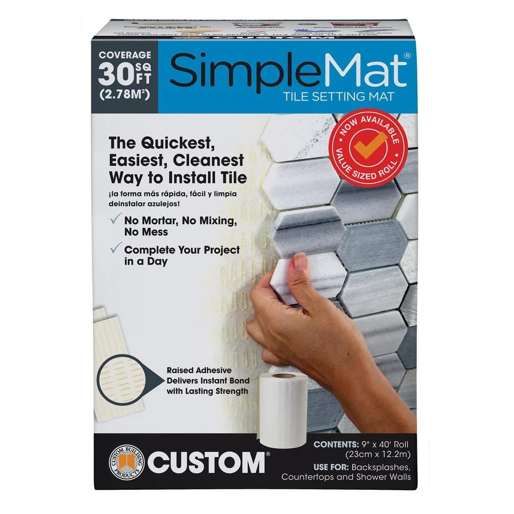 SimpleMat 30 sq. ft. Roll of Tile Setting Mat by Custom Building Products 3 SimpleMat 30 sq. ft. Roll of Tile Setting Mat by Custom Building Products
