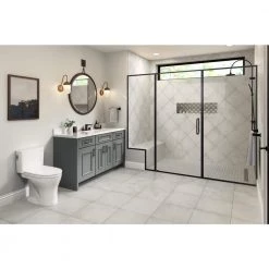 Geometry Gray 9.84 in. x 9.84 in. Matte Patterned Look Porcelain Floor and Wall Tile (10.768 sq. ft./Case) by EMSER TILE -EMSER TILE store gray frame emser tile porcelain tile 1885728 31 1000