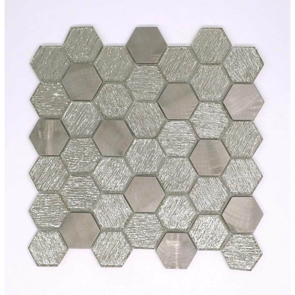 Glitz Joy 11.81 in. x 11.97 in. Honeycomb Glossy Glass Mosaic Tile (0.982 sq. ft./Each) by EMSER TILE 7 Glitz Joy 11.81 in. x 11.97 in. Honeycomb Glossy Glass Mosaic Tile (0.982 sq. ft./Each) by EMSER TILE - Image 5