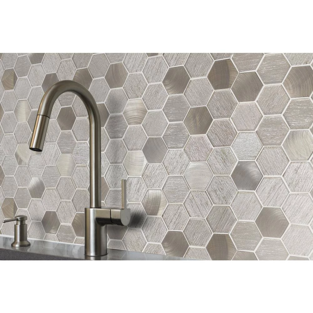 Glitz Joy 11.81 in. x 11.97 in. Honeycomb Glossy Glass Mosaic Tile (0.982 sq. ft./Each) by EMSER TILE 10 Glitz Joy 11.81 in. x 11.97 in. Honeycomb Glossy Glass Mosaic Tile (0.982 sq. ft./Each) by EMSER TILE - Image 8