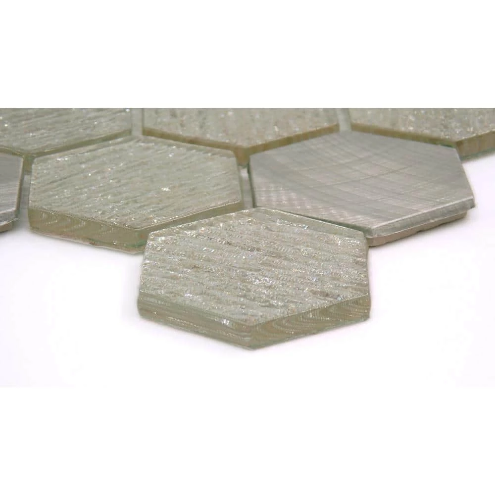 Glitz Joy 11.81 in. x 11.97 in. Honeycomb Glossy Glass Mosaic Tile (0.982 sq. ft./Each) by EMSER TILE 5 Glitz Joy 11.81 in. x 11.97 in. Honeycomb Glossy Glass Mosaic Tile (0.982 sq. ft./Each) by EMSER TILE - Image 3