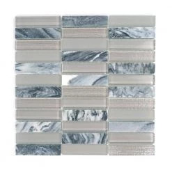 Illumina Luster Glossy 11.73 in. x 11.73 in. x 8mm Glass Mesh-Mounted Mosaic Tile (0.96 sq. ft.) by EMSER TILE -EMSER TILE store luster emser tile glass tile 1267559 1f 1000