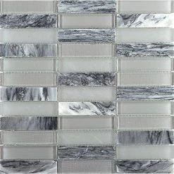 Illumina Luster Glossy 11.73 in. x 11.73 in. x 8mm Glass Mesh-Mounted Mosaic Tile (0.96 sq. ft.) by EMSER TILE