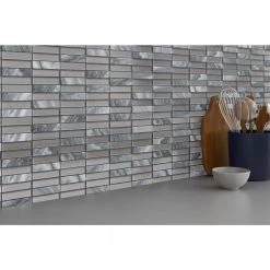 Illumina Luster Glossy 11.73 in. x 11.73 in. x 8mm Glass Mesh-Mounted Mosaic Tile (0.96 sq. ft.) by EMSER TILE -EMSER TILE store luster emser tile glass tile 1267559 fa 1000