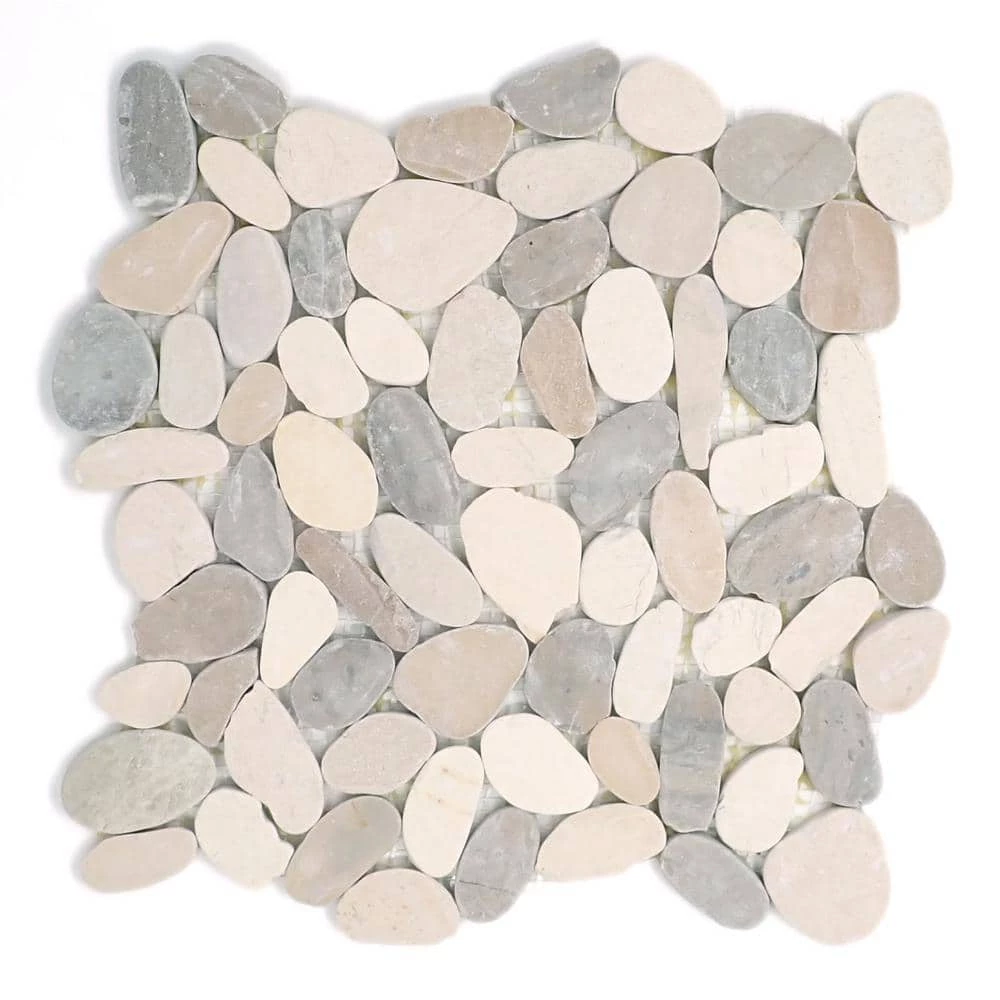 Flat Venetian Medici 12 in. x 12 in. x 9.65 mm Pebble Blend Mesh-Mounted Mosaic Tile (1 sq. ft / piece) by EMSER TILE 7 Flat Venetian Medici 12 in. x 12 in. x 9.65 mm Pebble Blend Mesh-Mounted Mosaic Tile (1 sq. ft / piece) by EMSER TILE - Image 5