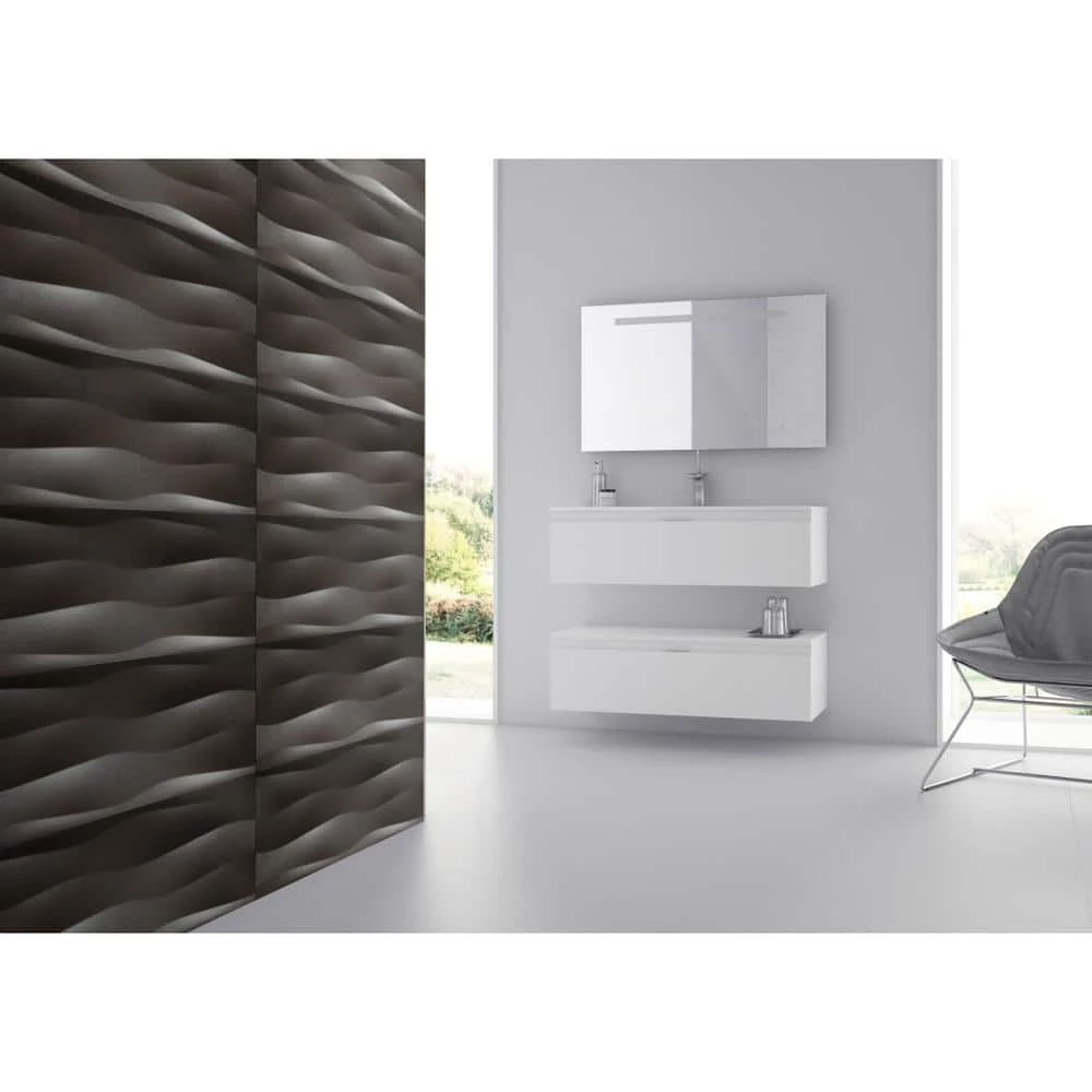 Artwork Metal Wave 11.81 in. x 35.43 in. Ceramic Wall Tile (11.6252 sq. ft. / case) by EMSER TILE 4 Artwork Metal Wave 11.81 in. x 35.43 in. Ceramic Wall Tile (11.6252 sq. ft. / case) by EMSER TILE - Image 2