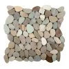 Venetian Pebbles Pastel Honed 11.81 in. x 11.81 in. x 11 mm Pebbles Mesh-Mounted Mosaic Tile (1 sq. ft.) by EMSER TILE