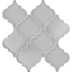 Morocco Silver 10.24 in. x 10.63 in. Glossy Ceramic Mosaic Tile-(0.76 sq. ft./Piece) by EMSER TILE