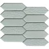 Picket Silver Glossy 9.53 in. x 10.94 in. x 0.8mm Glass Mesh-Mounted Mosaic Tile (0.71 sq. ft.) by EMSER TILE