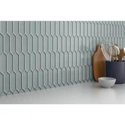 Picket Silver Glossy 9.53 in. x 10.94 in. x 0.8mm Glass Mesh-Mounted Mosaic Tile (0.71 sq. ft.) by EMSER TILE 9 Picket Silver Glossy 9.53 in. x 10.94 in. x 0.8mm Glass Mesh-Mounted Mosaic Tile (0.71 sq. ft.) by EMSER TILE -EMSER TILE store silver emser tile glass tile 1554339 e1 1000