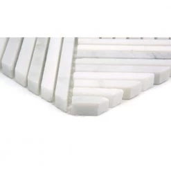 Alluro Silver 12.01 in. x 12.01 in. Basketweave Polished Marble Mosaic Tile (1.001 sq. ft./Each) by EMSER TILE -EMSER TILE store silver emser tile marble tile 1882594 c3 1000