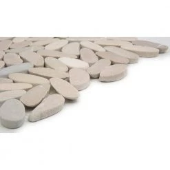 Venetian Pebbles Tan Honed 11.81 in. x 11.81 in. x 11 mm Pebbles Mesh-Mounted Mosaic Tile (0.97 sq. ft.) by EMSER TILE -EMSER TILE store tan emser tile mosaic tile 1496191 4f 1000