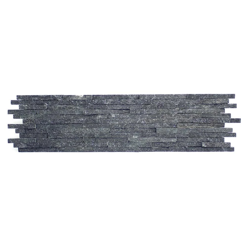 Black Mini Stacked 6 in. x 24 in. Quartzite Slate Floor and Wall Tile by EMSER TILE 7 Black Mini Stacked 6 in. x 24 in. Quartzite Slate Floor and Wall Tile by EMSER TILE - Image 5