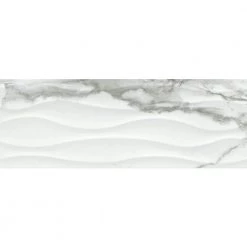 Sculpture Venato Wave 12.99 in. x 35.83 in. Glossy Marble Look Ceramic Wall Tile (12.928 sq. ft./Case) by EMSER TILE