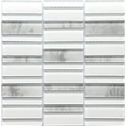 La Vie White 11.81 in. x 11.93 in. x 6mm Glass Mesh-Mounted Mosaic Tile (0.98 sq. ft.) by EMSER TILE