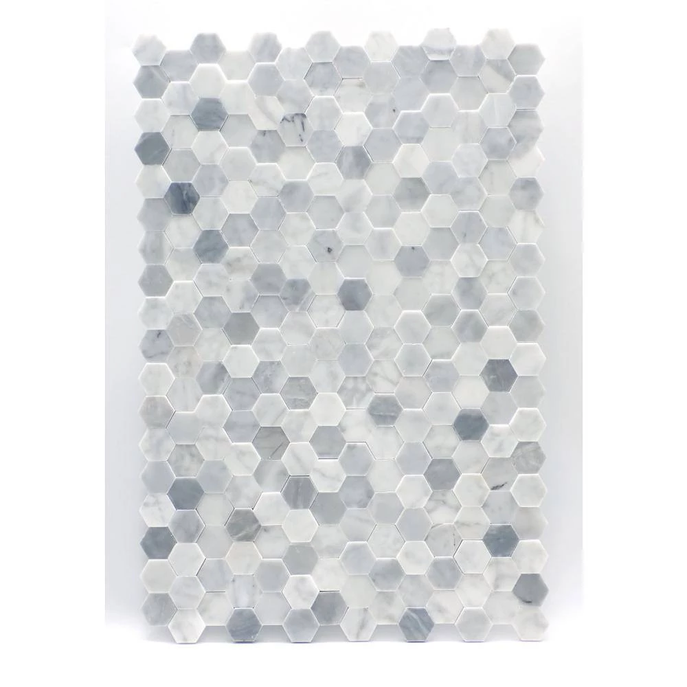 Link White 12.01 in. x 17.99 in. Geometric Honed Marble Mosaic Tile (1.51 sq. ft./Each) by EMSER TILE 7 Link White 12.01 in. x 17.99 in. Geometric Honed Marble Mosaic Tile (1.51 sq. ft./Each) by EMSER TILE - Image 5