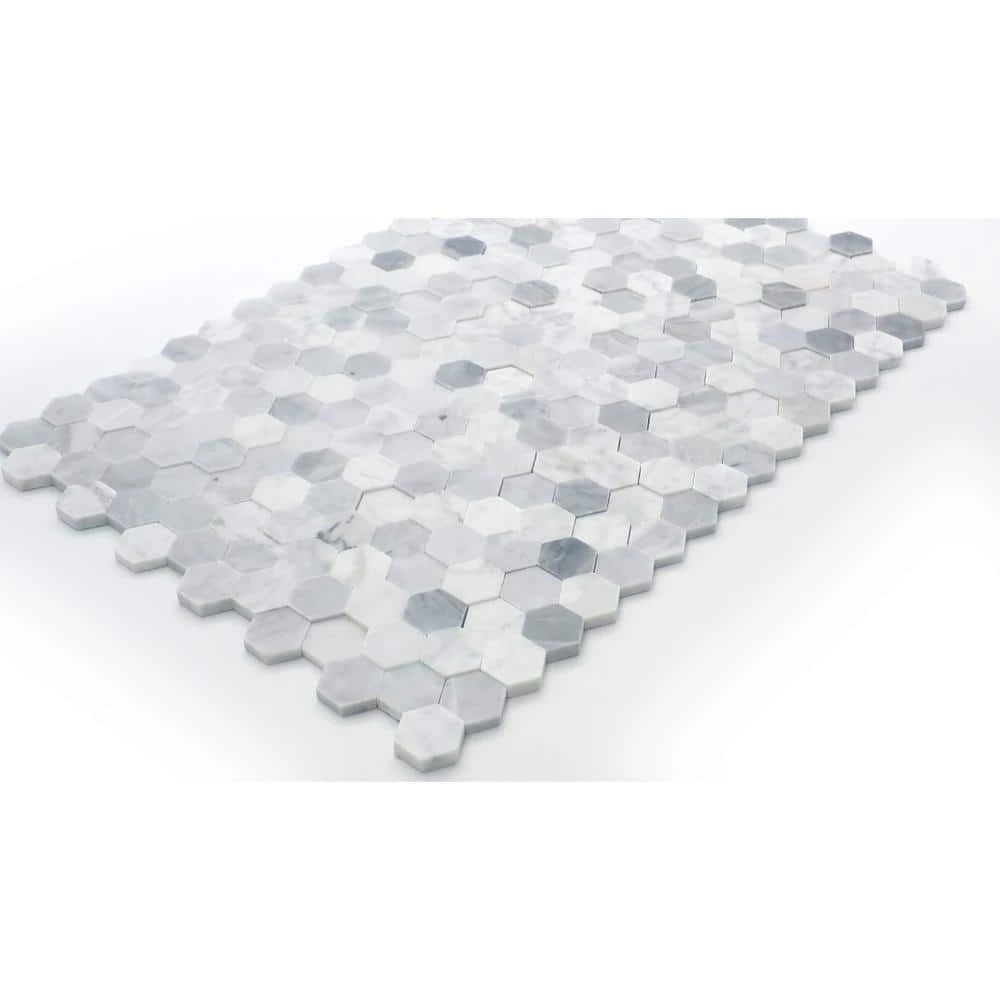 Link White 12.01 in. x 17.99 in. Geometric Honed Marble Mosaic Tile (1.51 sq. ft./Each) by EMSER TILE 6 Link White 12.01 in. x 17.99 in. Geometric Honed Marble Mosaic Tile (1.51 sq. ft./Each) by EMSER TILE - Image 4