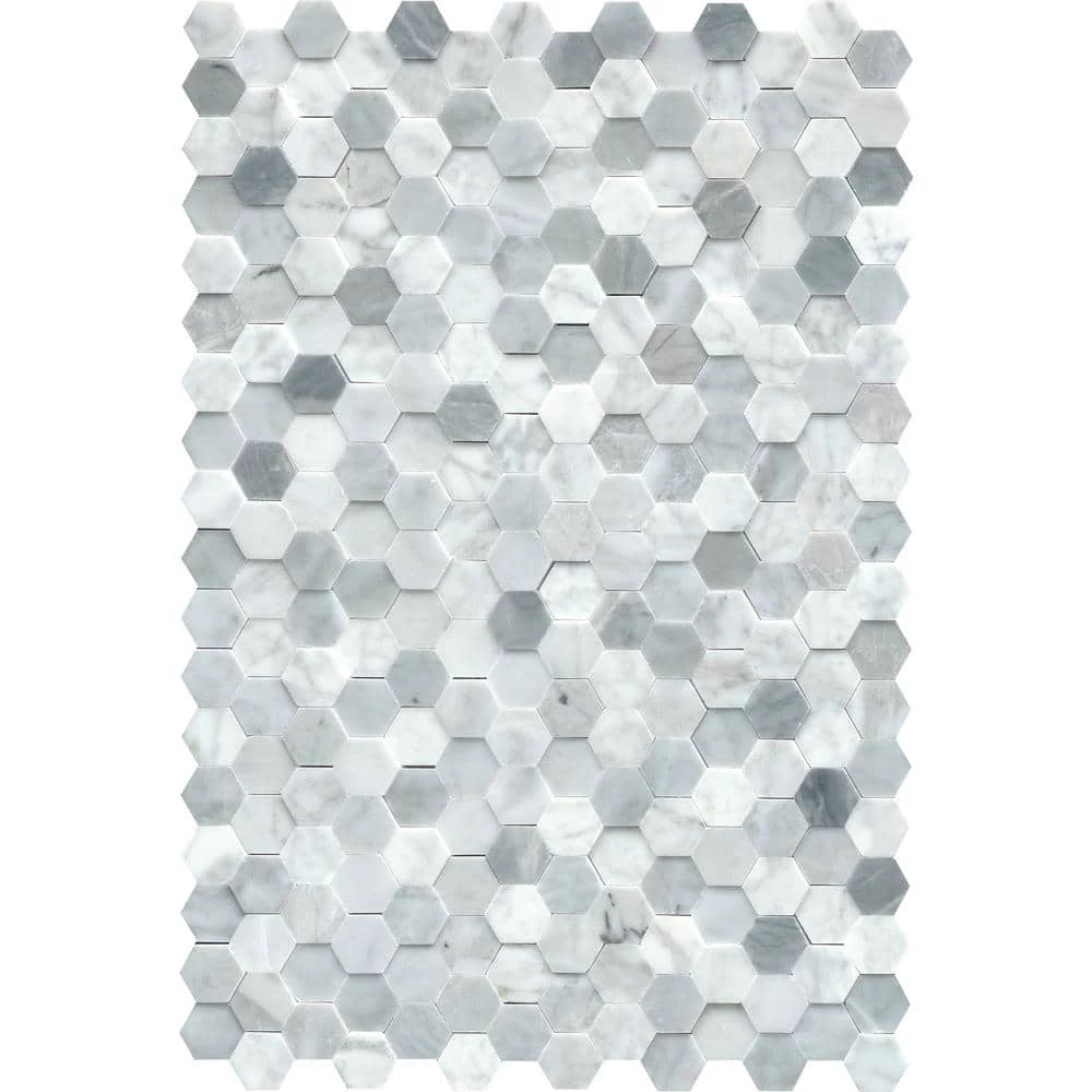 Link White 12.01 in. x 17.99 in. Geometric Honed Marble Mosaic Tile (1.51 sq. ft./Each) by EMSER TILE 3 Link White 12.01 in. x 17.99 in. Geometric Honed Marble Mosaic Tile (1.51 sq. ft./Each) by EMSER TILE